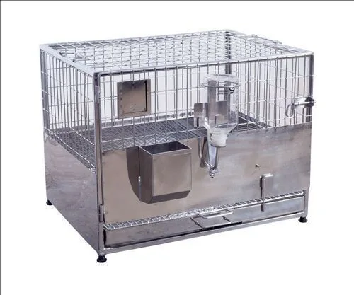 Metal rabbit cage setup